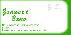 zsanett bano business card