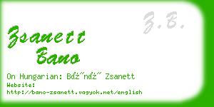 zsanett bano business card